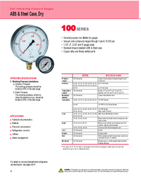 Thumbnail of document Data Sheet - 100 Series Pressure Gauges